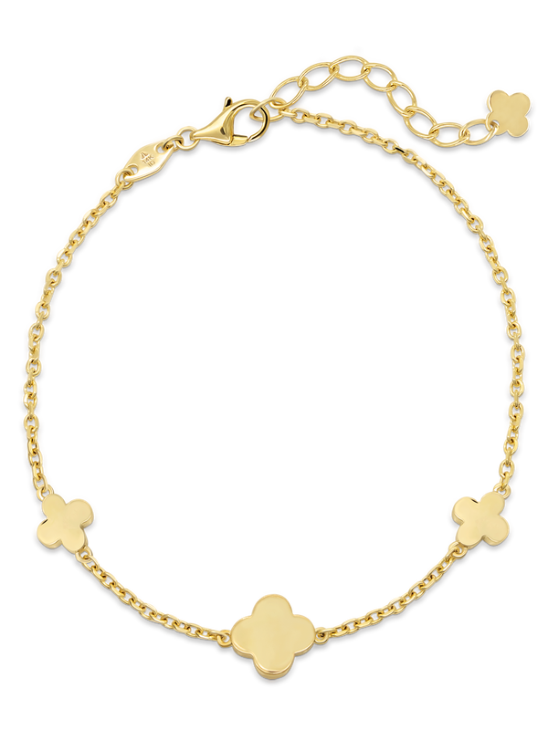 DEVATA Gold Clover Chain Bracelet