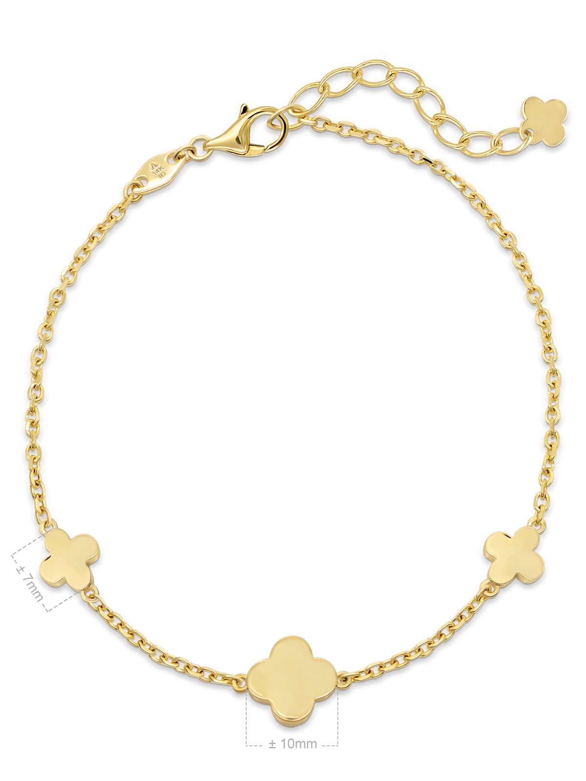 DEVATA Gold Clover Chain Bracelet