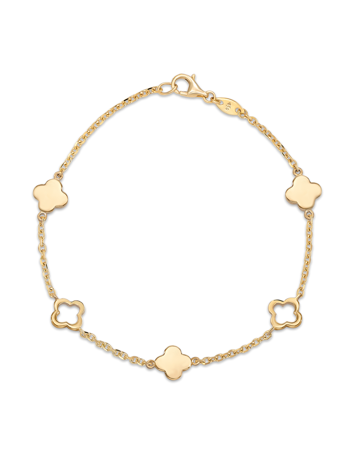 14k gold clover chain bracelet