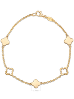 14k gold clover chain bracelet