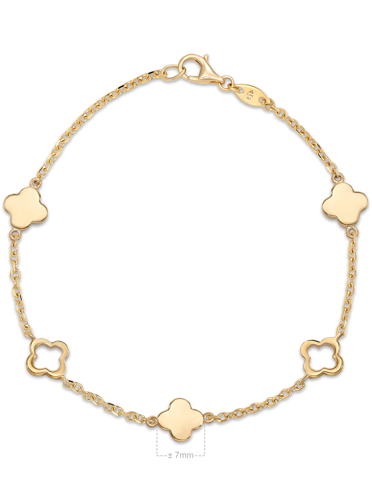 14k gold clover chain bracelet