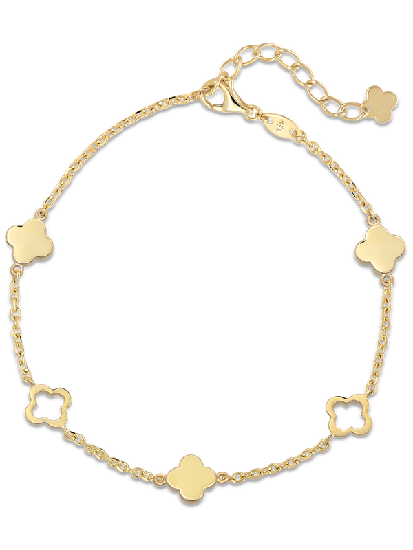 DEVATA Clover Link Chain Bracelet 14K Gold