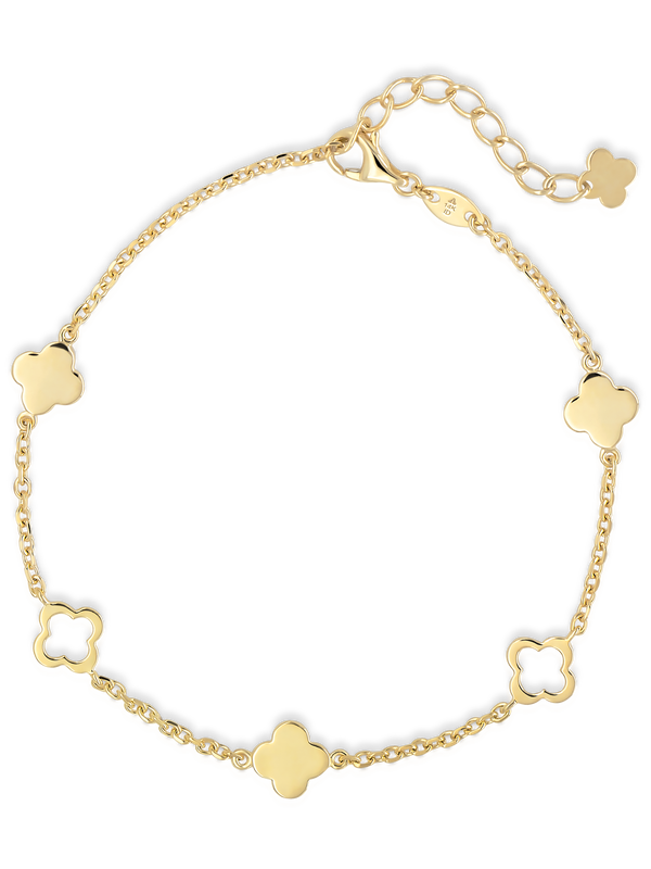 DEVATA Clover Link Chain Bracelet 14K Gold