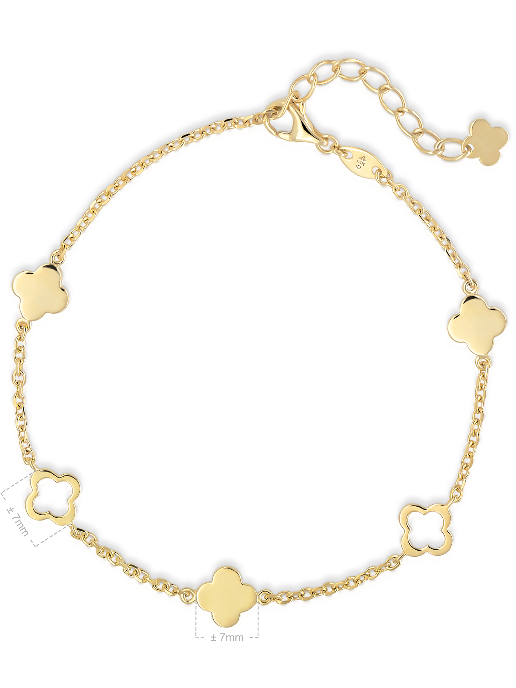 DEVATA Clover Link Chain Bracelet 14K Gold