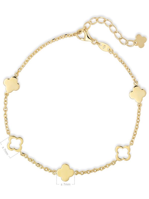 DEVATA Clover Link Chain Bracelet 14K Gold