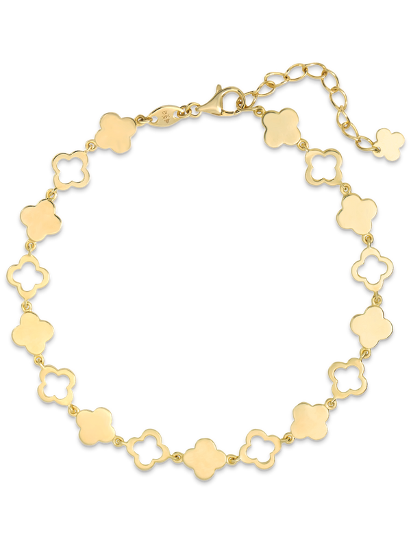 DEVATA Gold Clover Chain Bracelet