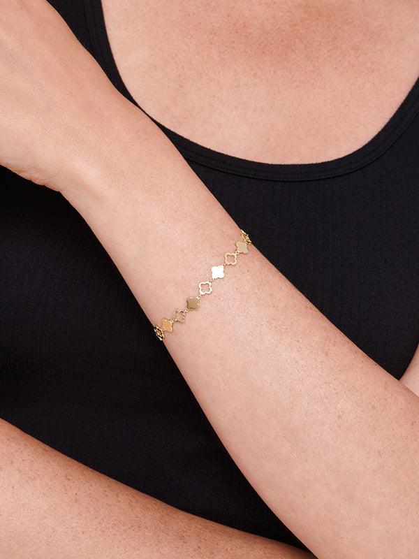 DEVATA Gold Clover Chain Bracelet