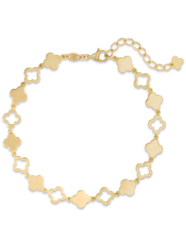 DEVATA Gold Clover Chain Bracelet