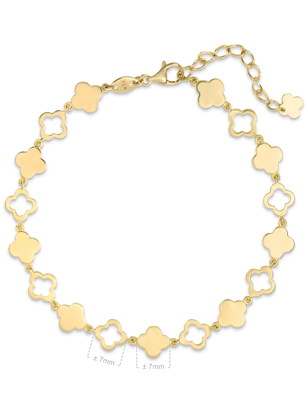 DEVATA Gold Clover Chain Bracelet