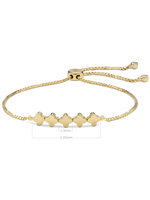 DEVATA Gold Clover Box Chain Slider Bolo Bracelet
