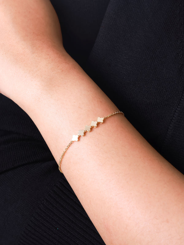 DEVATA Gold Clover Chain Bracelet