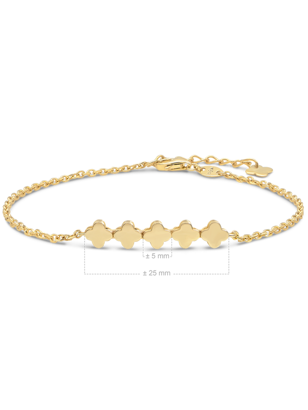 DEVATA Gold Clover Chain Bracelet