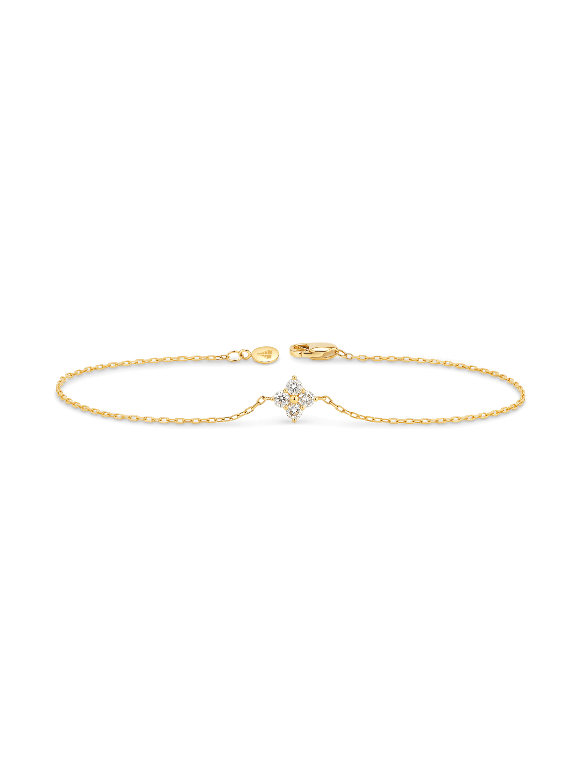 Clover Lab Grown Diamond Chain Bracelet in 14K Gold