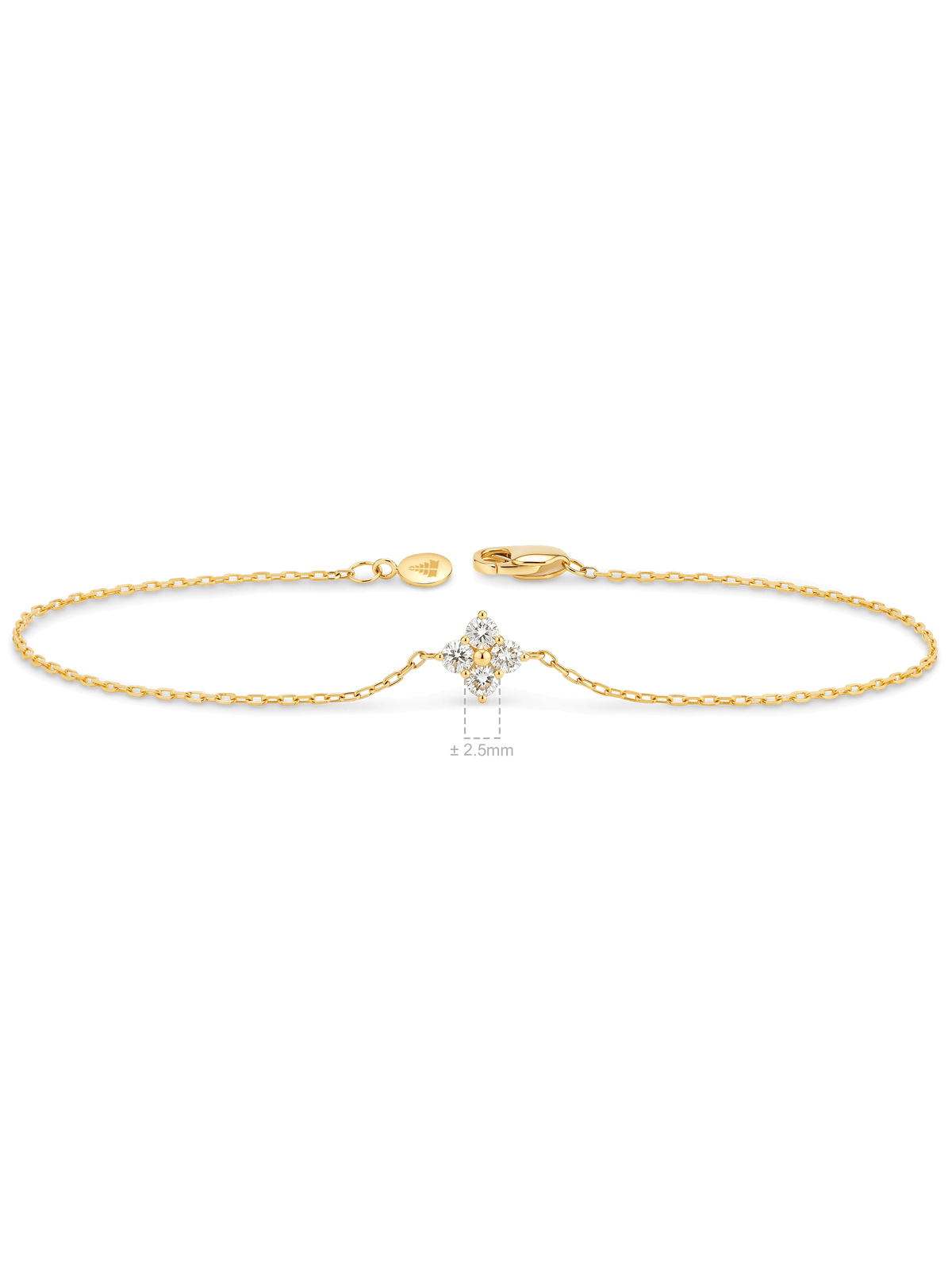 Clover Lab Grown Diamond Chain Bracelet in 14K Gold