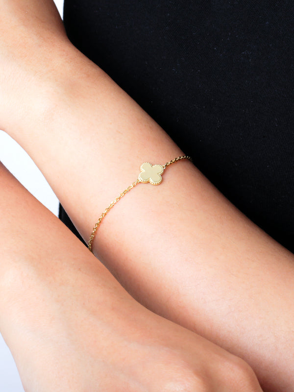 DEVATA Gold Clover Chain Bracelet