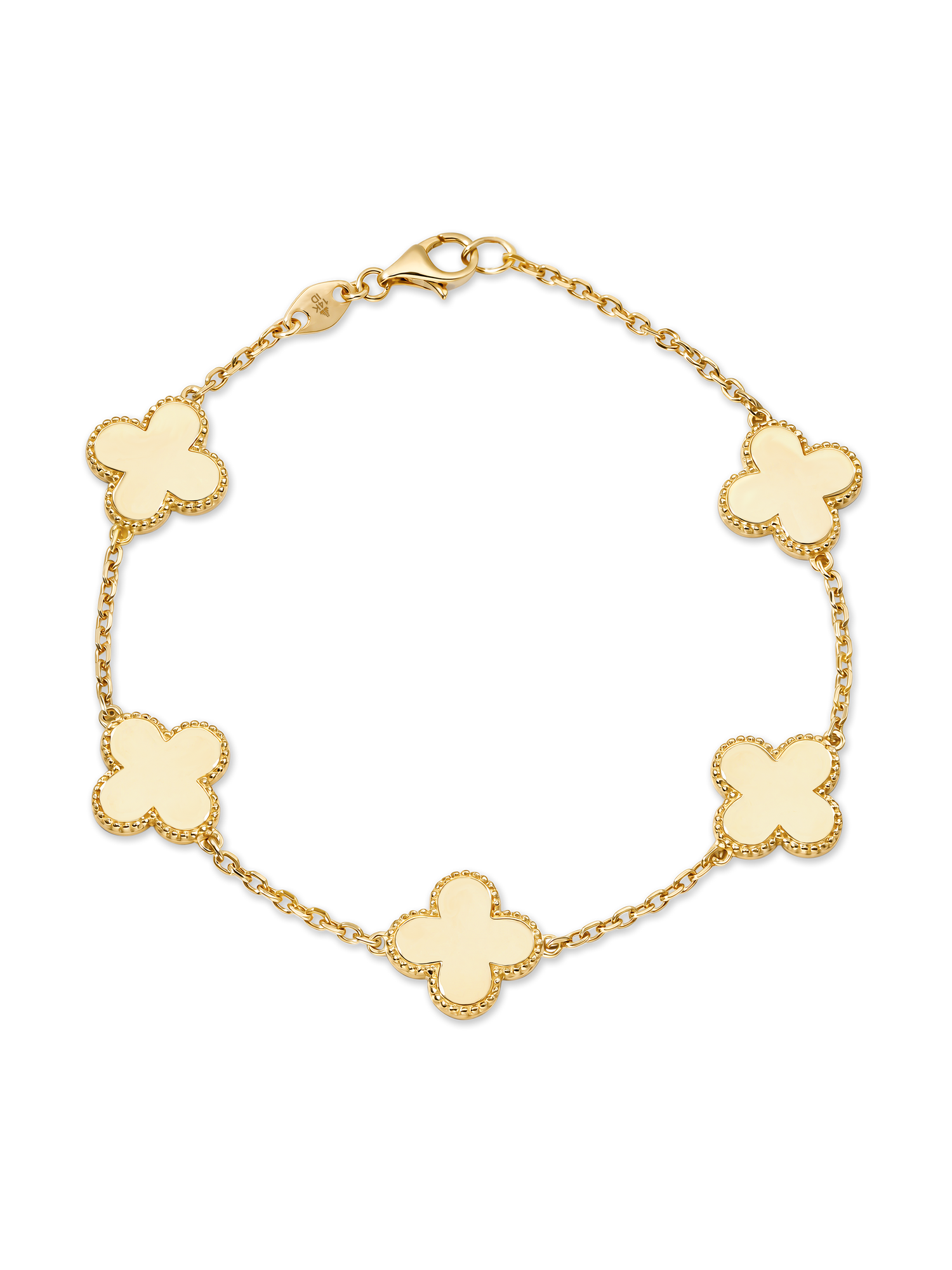 14K Gold Clover Chain Bracelet