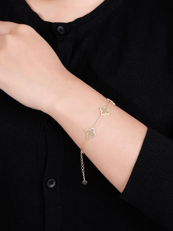 DEVATA Gold Clover Chain Bracelet