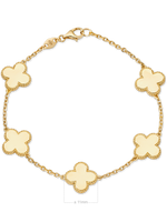 14K Gold Clover Chain Bracelet