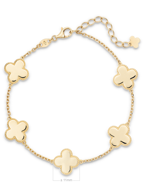 DEVATA Gold Clover Chain Bracelet