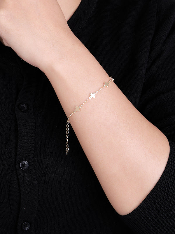 DEVATA Gold Clover Chain Bracelet