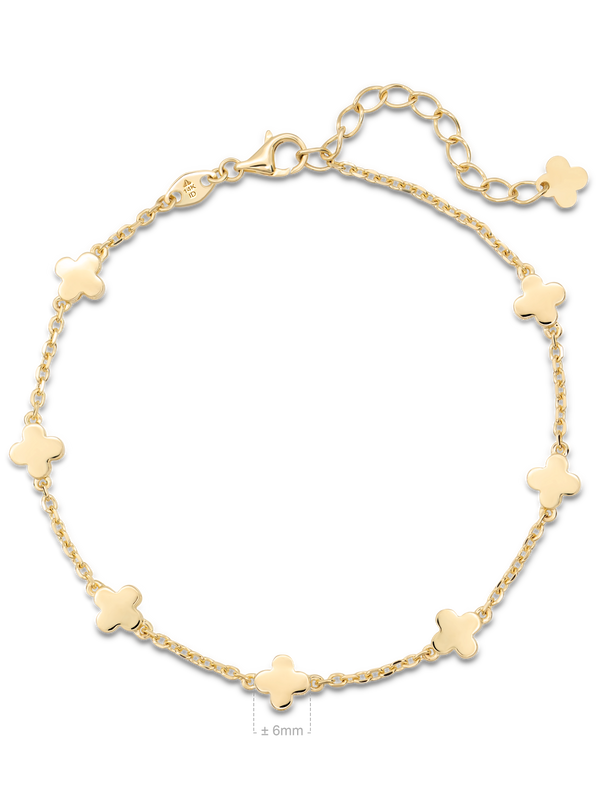 DEVATA Gold Clover Chain Bracelet