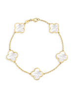 14K Solid Gold Clover Chain Bracelet