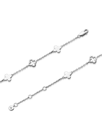 DEVATA Clover Chain Bracelet in Rhodium Plated Sterling Silver