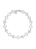 Clover Chain Bracelet in Rhodium Plated Sterling Silver