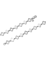 Clover Chain Bracelet in Rhodium Plated Sterling Silver