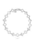 Clover Chain Bracelet in Rhodium Plated Sterling Silver