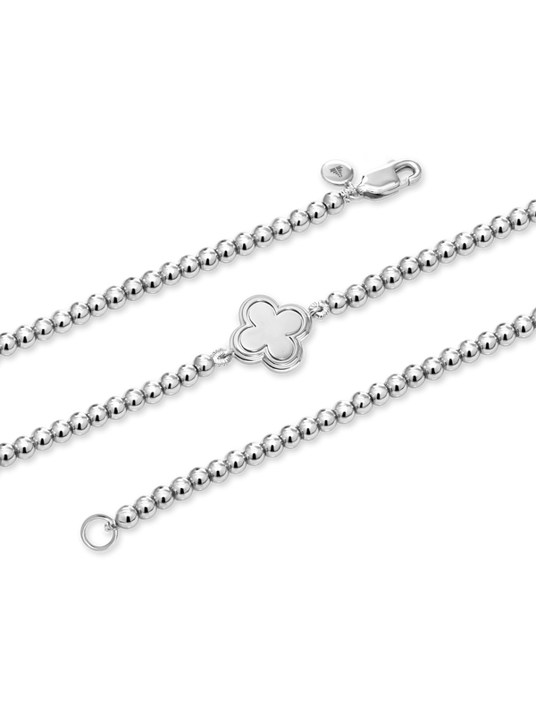 Clover Beaded Ball Chain Bracelet