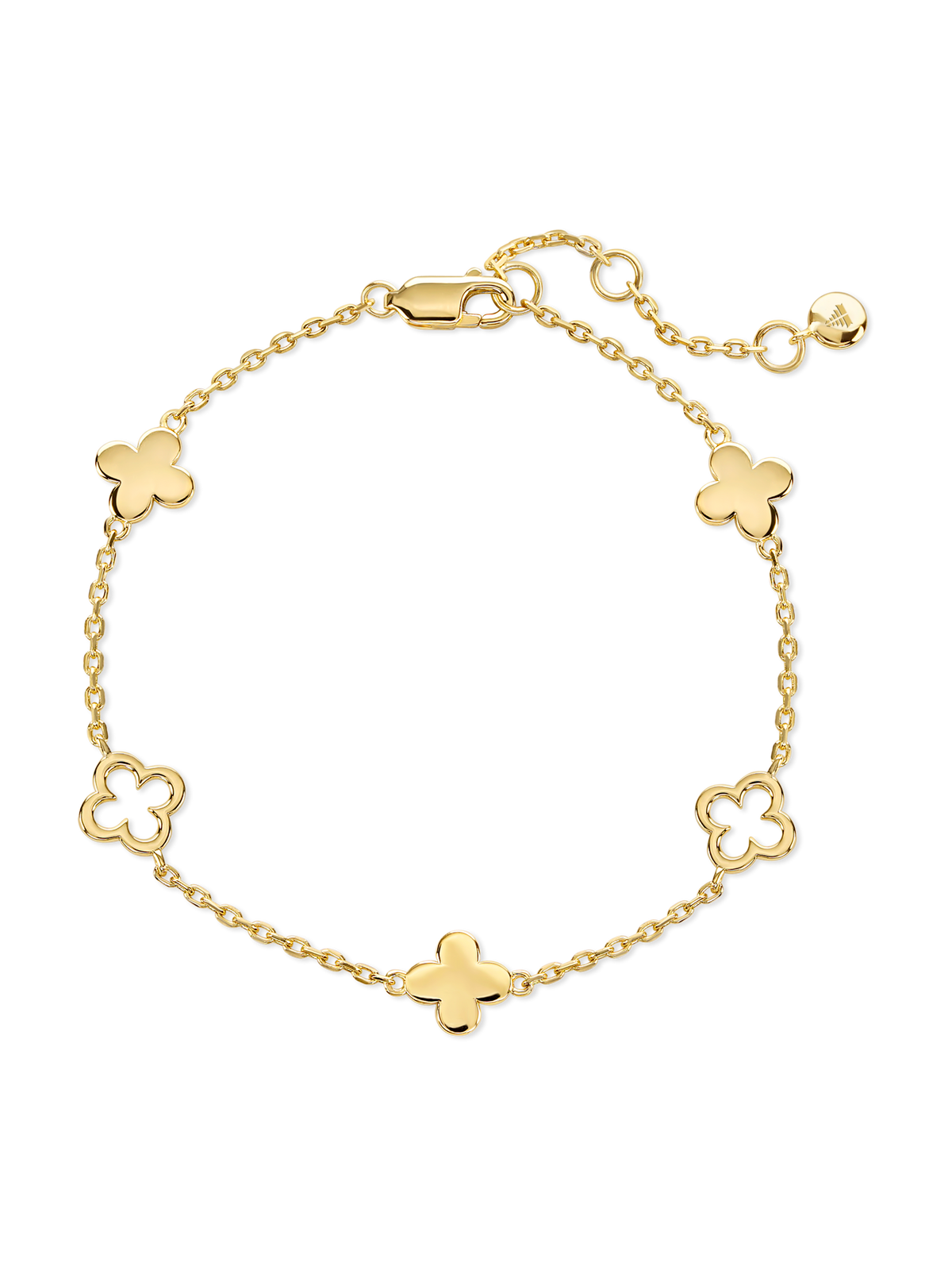 DEVATA Clover Chain Bracelet in Gold Plated Sterling Silver