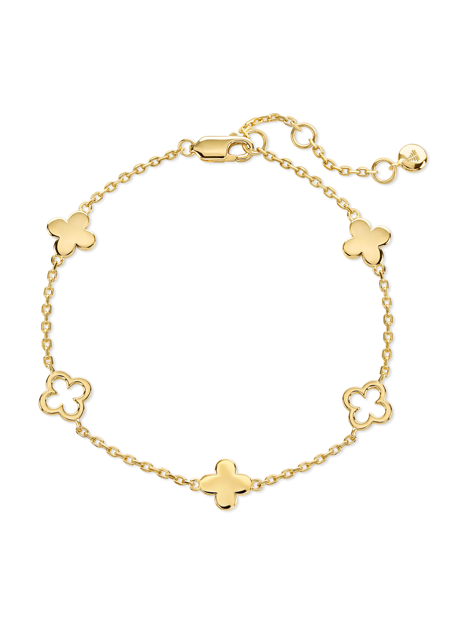 DEVATA Clover Chain Bracelet in Gold Plated Sterling Silver#gold-plated