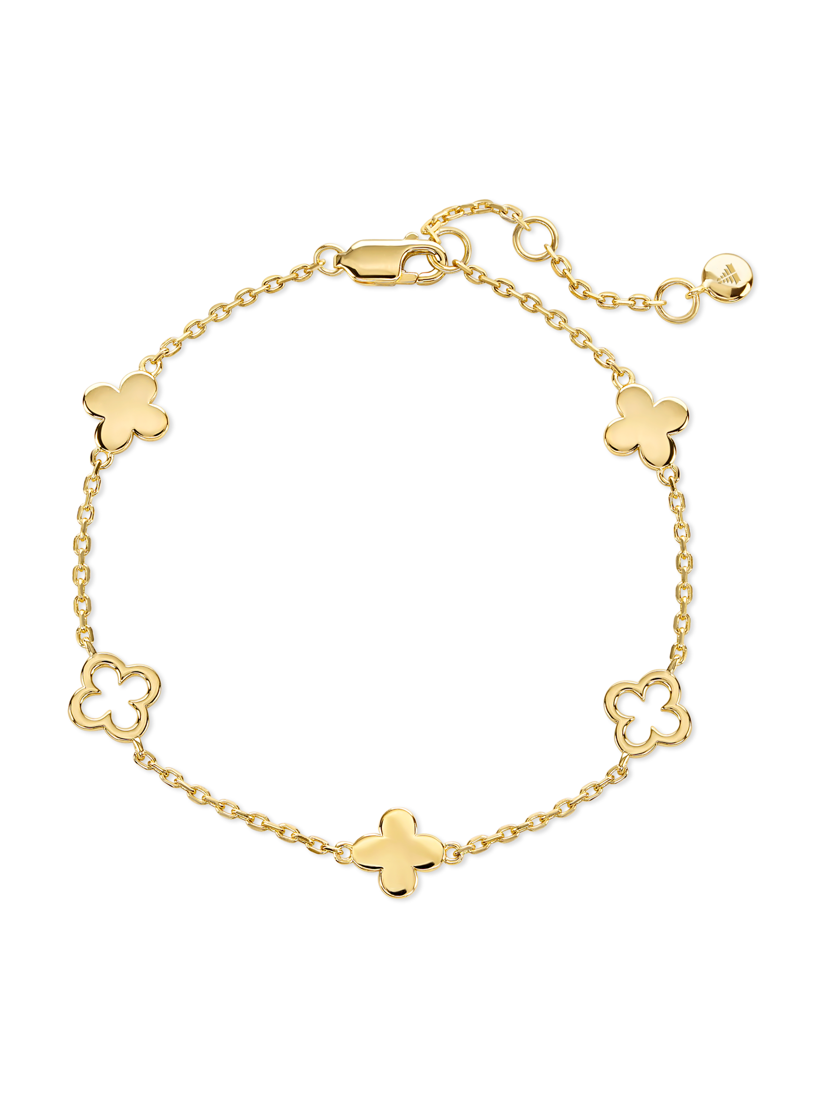 DEVATA Clover Chain Bracelet in Gold Plated Sterling Silver#gold-plated