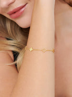 DEVATA Clover Chain Bracelet in Gold Plated Sterling Silver