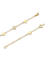 DEVATA Clover Chain Bracelet in Gold Plated Sterling Silver