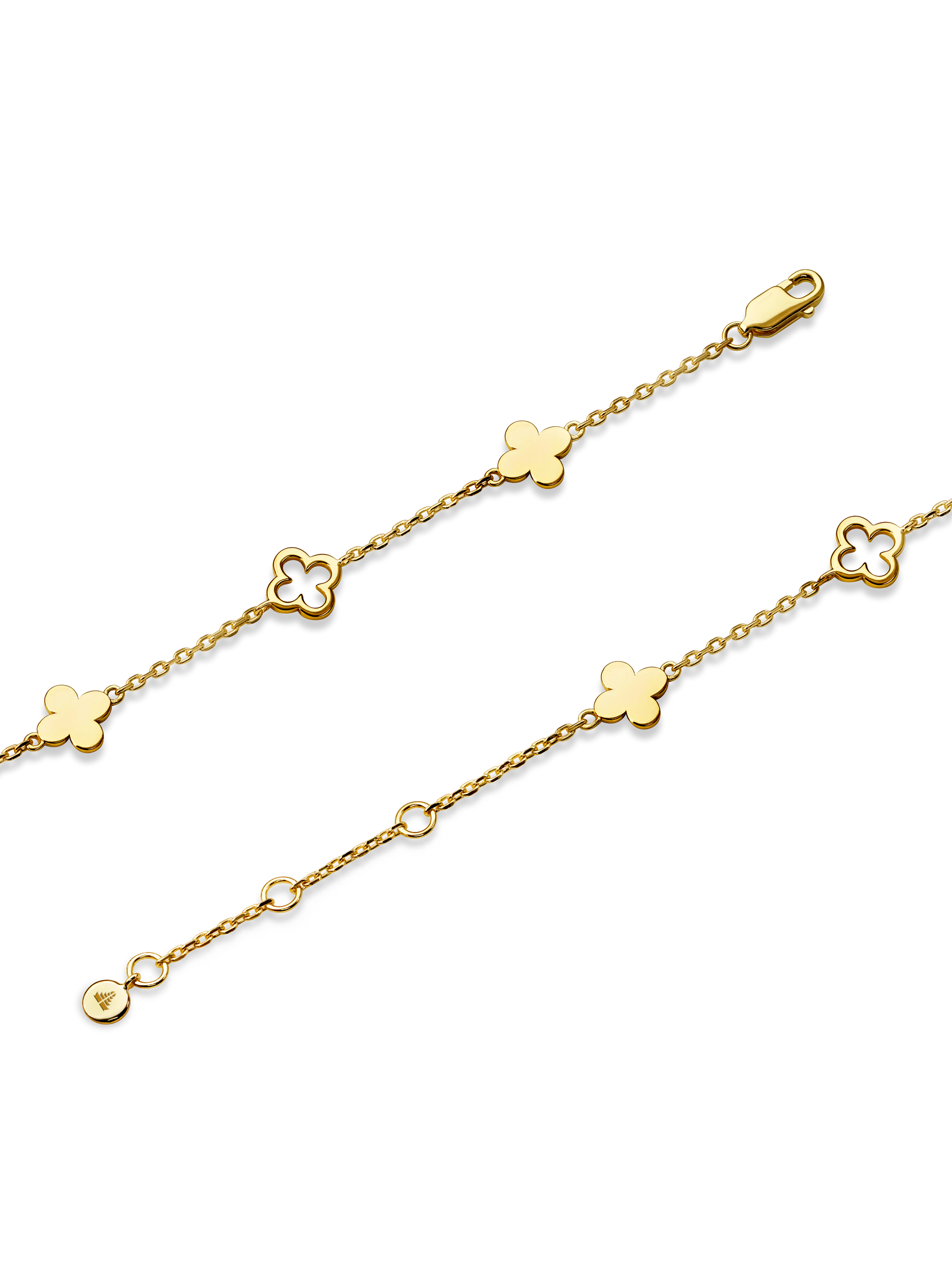 DEVATA Clover Chain Bracelet in Gold Plated Sterling Silver