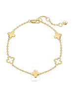 DEVATA Clover Chain Bracelet in Gold Plated Sterling Silver