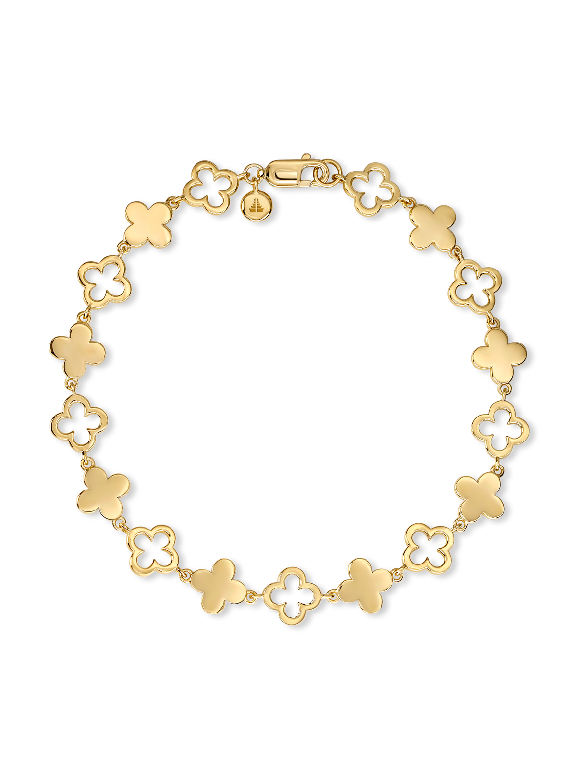 Clover Chain Bracelet in Gold Plated Sterling Silver