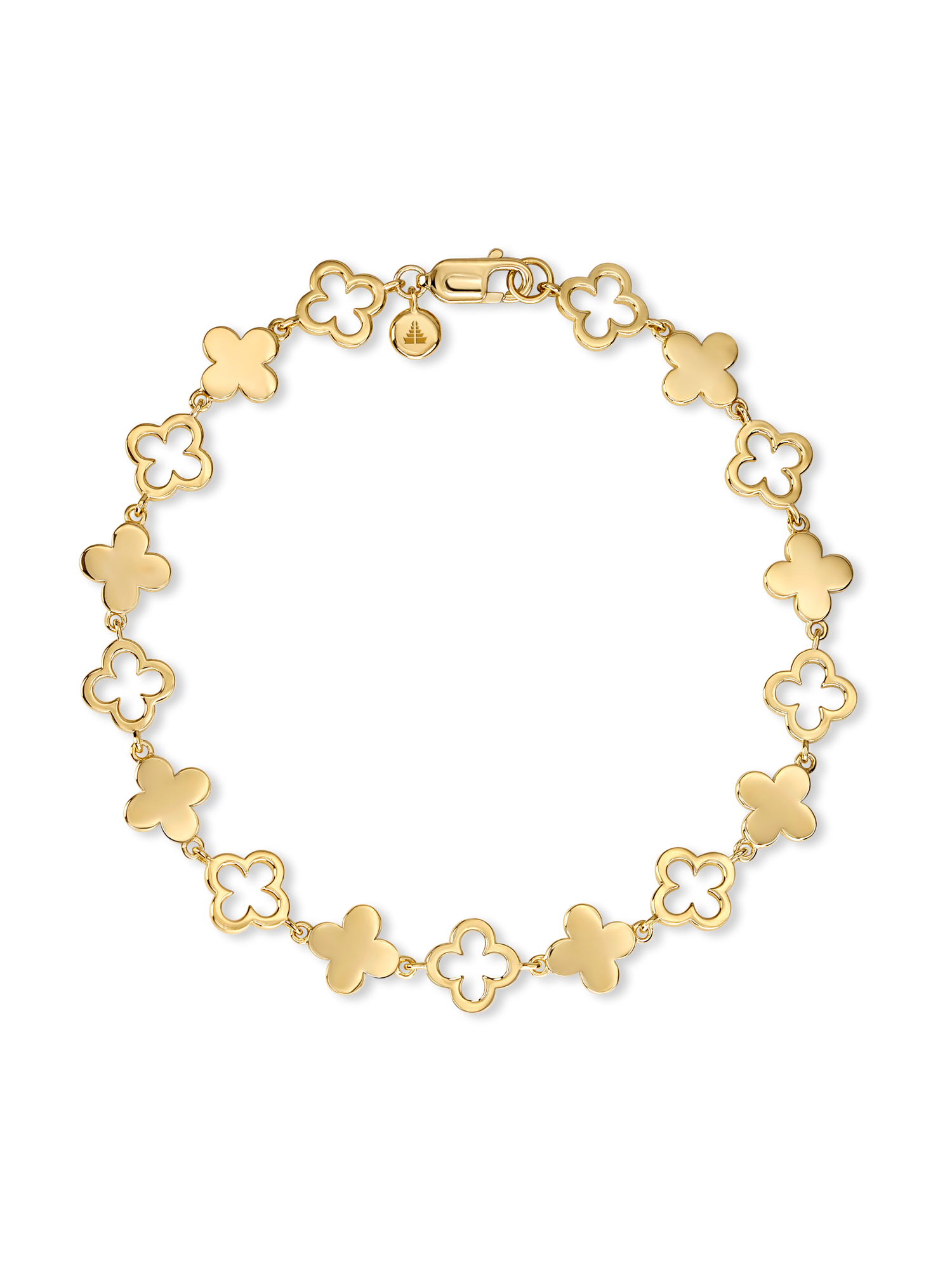 Clover Chain Bracelet in Gold Plated Sterling Silver