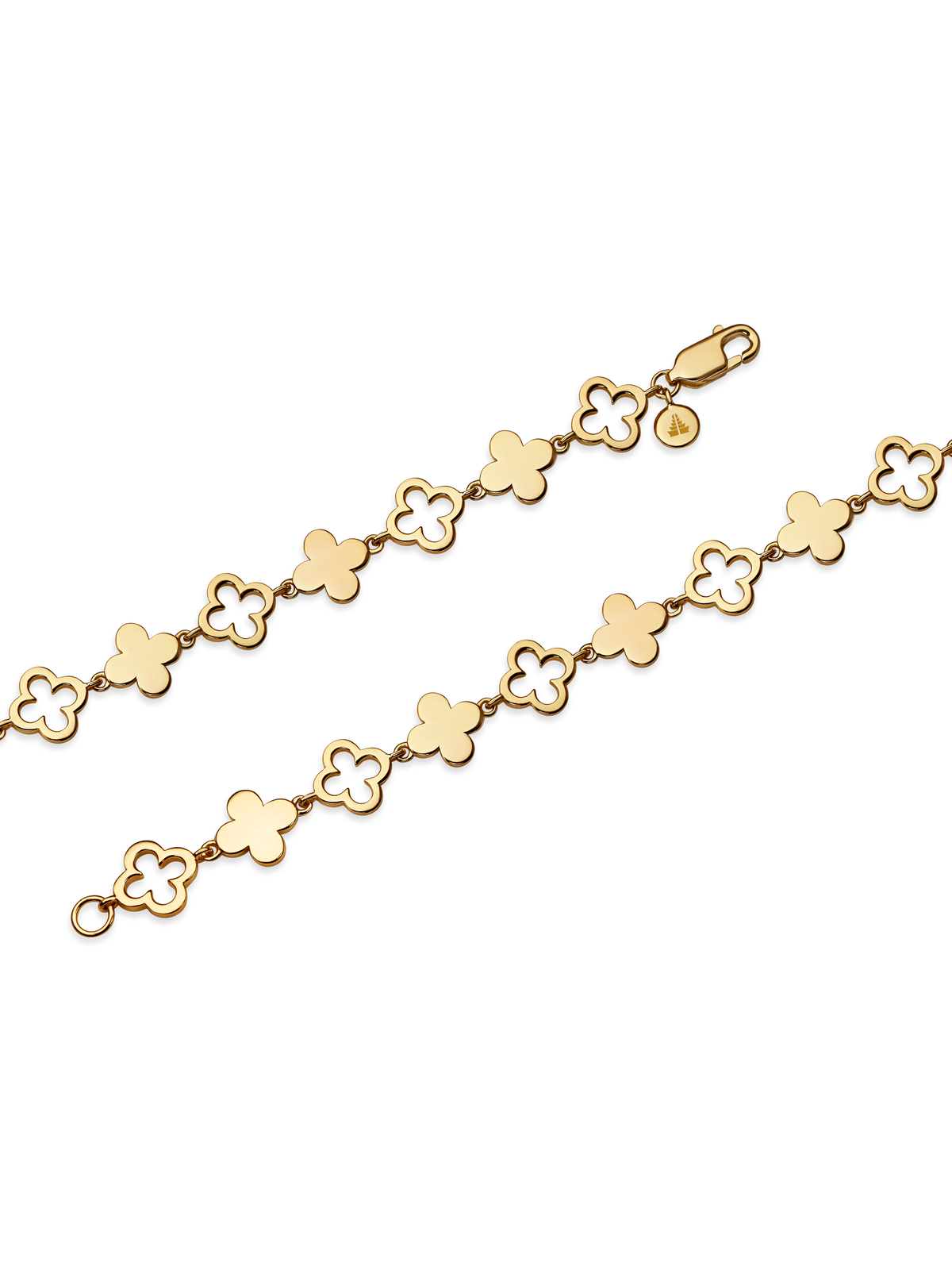 Clover Chain Bracelet in Gold Plated Sterling Silver