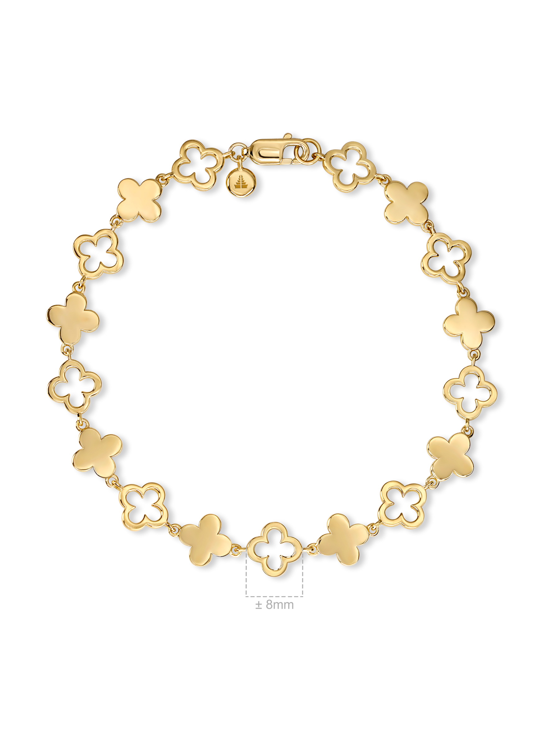 Clover Chain Bracelet in Gold Plated Sterling Silver