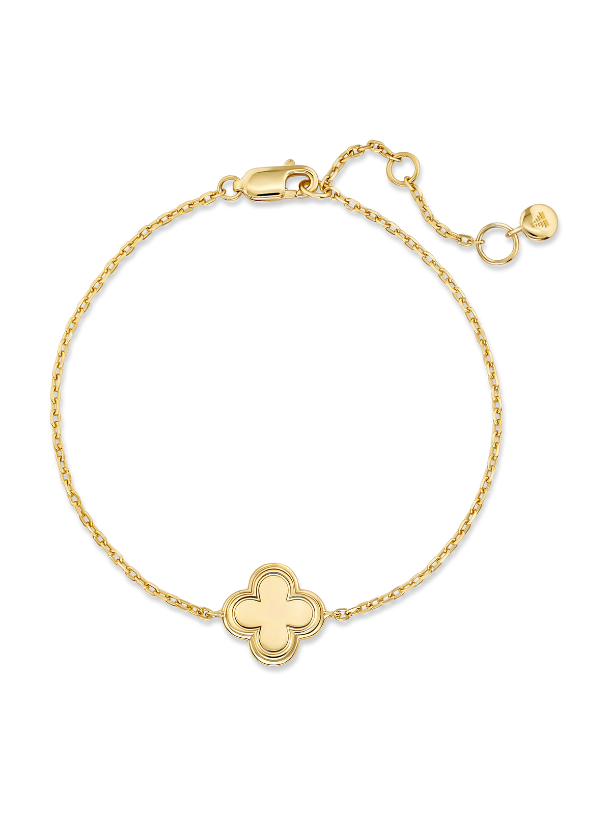 Gold Plated Sterling Silver Clover Chain Bracelet