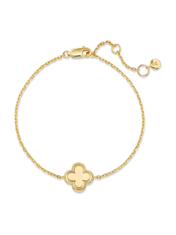 Gold Plated Sterling Silver Clover Chain Bracelet