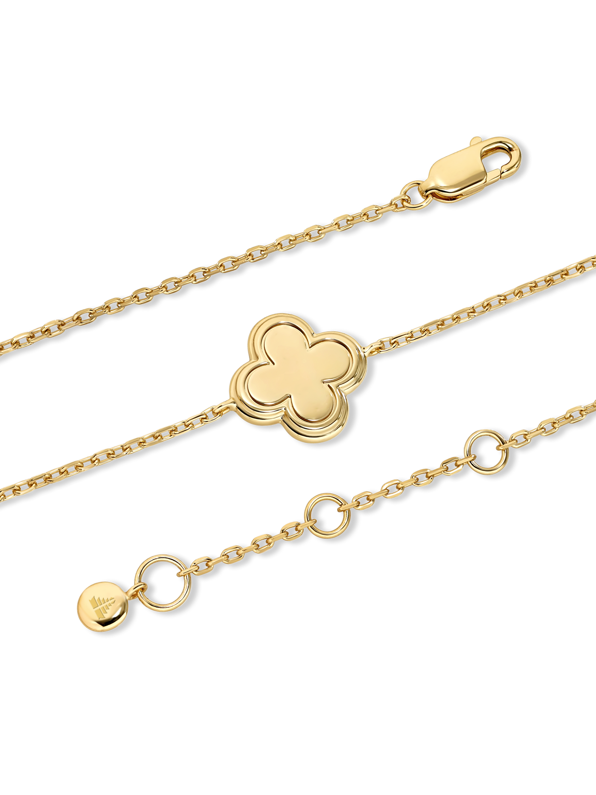 Gold Plated Sterling Silver Clover Chain Bracelet