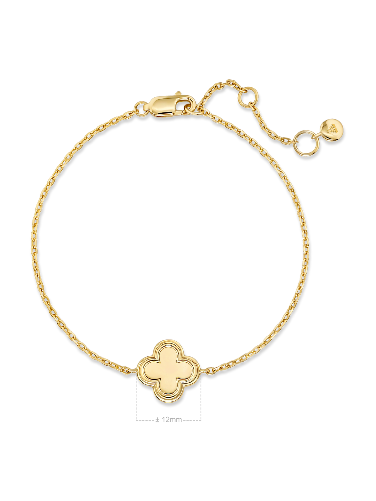 Gold Plated Sterling Silver Clover Chain Bracelet