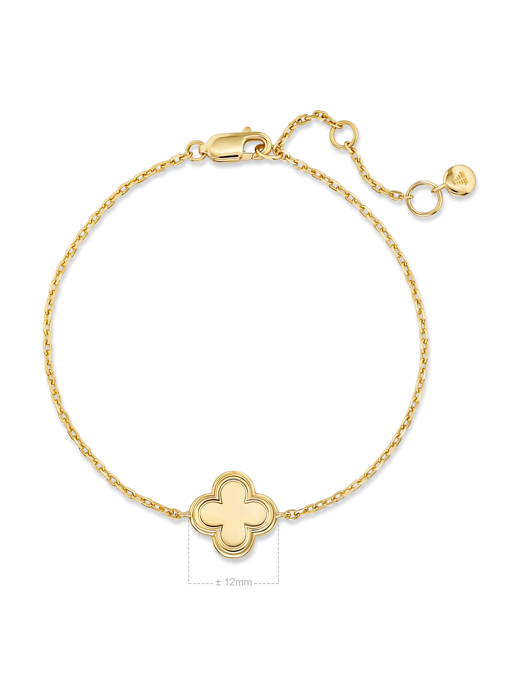 Gold Plated Sterling Silver Clover Chain Bracelet