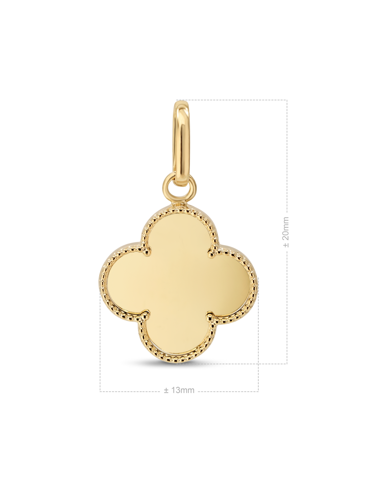 14K Solid Gold Clover Pendant