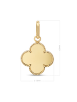14K Solid Gold Clover Pendant