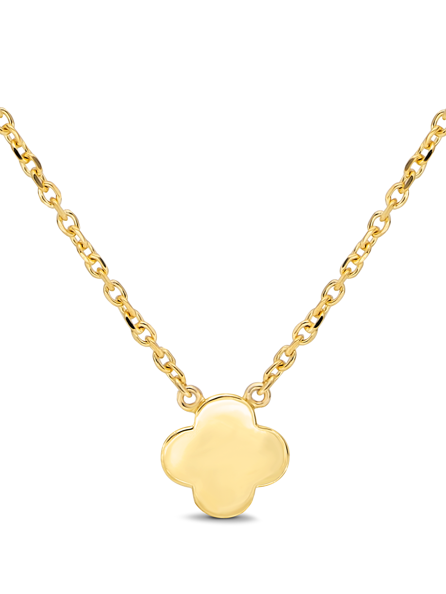 DEVATA 14K Gold Clover Chain Necklace